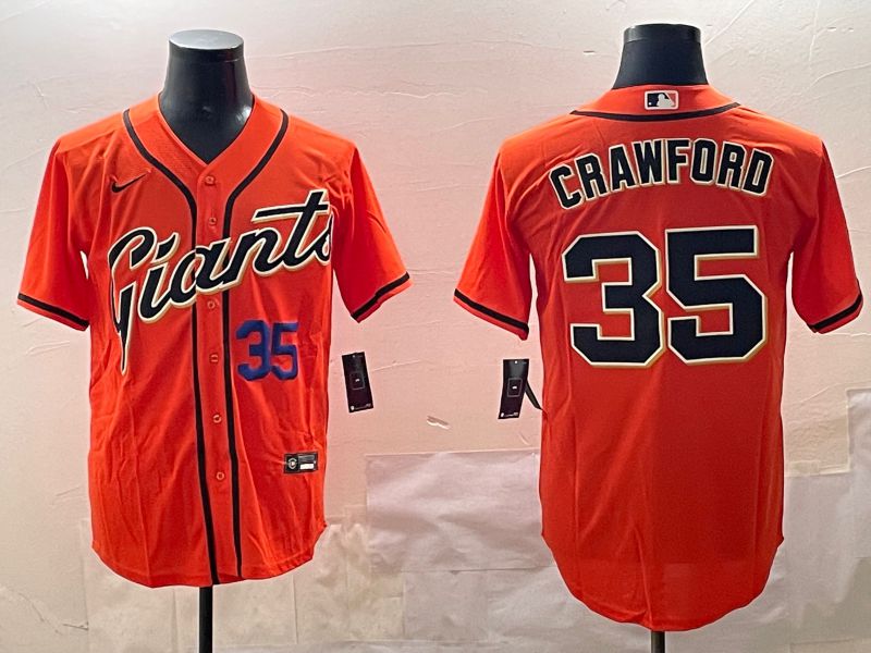 Men San Francisco Giants #35 Crawford Orange Game 2025 Nike MLB Jersey style 3->toronto blue jays->MLB Jersey